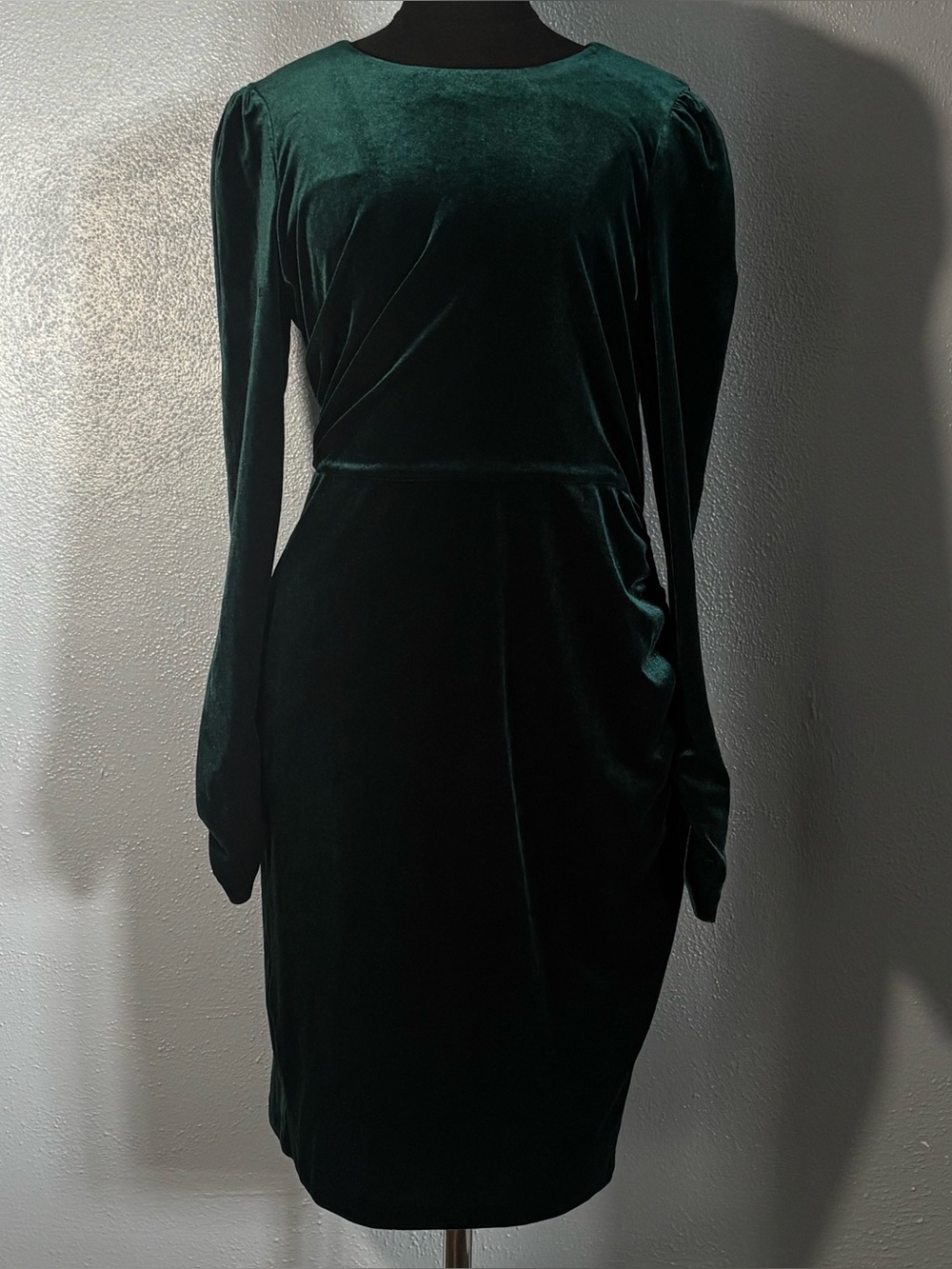 Calvin Klein Dark Emerald Green Velour Formal Dress Womens Size 10